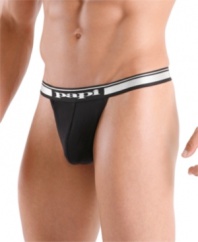 Stay smooth and line-free even under your lightest-weight clothing with these stretch thong two pack from Papi.