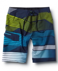 In a cool palette of hues, these Quiksilver board shorts are a summer classic with a bold twist.