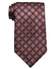 Suit up. This Perry Ellis tie takes a classic look and makes it cool for every day.