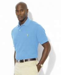 Short-sleeved polo shirt cut for a comfortable, classic fit.