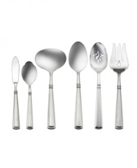 Offering classic design with modern flair, the Couplet hostess set from Oneida is a graceful accent to every meal, with a subtle geometric shape and beaded detail in durable stainless steel.