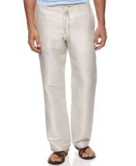 Complete your dapper leisure look with these linen pants from Perry Ellis. Perfectly casual. Perfectly cool.