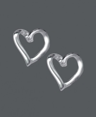 You'll simply adore this sweet style. Let love shine in Unwritten's cut-out heart stud earrings. Crafted in sterling silver. Approximate diameter: 1/3 inch.