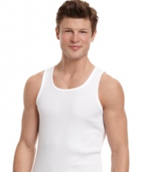 If you're searching for a sleek, form-fitting undershirt, look no further than this ribbed tank from Tommy Hilfiger.