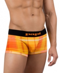 Get some flash below the border with this two pack of Brazilian-styled boxers briefs from Papi.