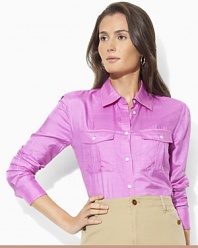 The Ristow cotton shirt updates classic workwear styles with chic rolled sleeves.