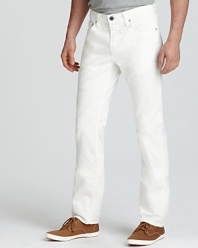 Brilliantly white, these J Brand Kane jeans exude warm weather style and feature a slim, straight leg for modern appeal.