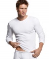 Calvin Klein brings it back to the basics with this ready-for-relaxing layering crew neck in soft, comfortable cotton.