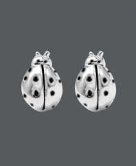 Cherish a look that brings you luck! Unwritten stud earrings feature dainty ladybugs crafted in sterling silver. Approximate diameter: 1/3 inch.