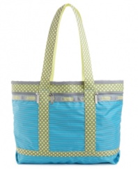 In colorful ripstop nylon, the Travel Tote by LeSportsac combines practicality with fresh style.