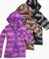 Marled stitch detail breaks her normal pattern! These hooded cardigans come in bold colors that will have her seasonal style standing out! (Clearance)