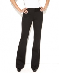 Flared legs make trim, tailored petite trousers from INC feel fresh, and the ponte knit is perfect to straddle seasons.