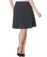 A chic plus size suiting basic from Calvin Klein--the A-line skirt, featuring a polished, feminine fit.