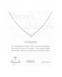 A pretty little package, Dogeared's Whisper Bow miniature gold charm necklace ties your style together.