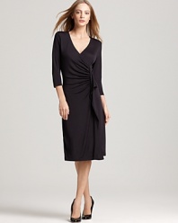 Styled to create a supremely flattering silhouette, this BASLER wrap-effect dress sweeps to one side, finishing in chic ruching with a stylish sash.