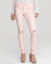 Spring's color denim takes a downtown direction with these rag & bone/JEAN jeans, torn at the knees for a dose of distress. Team with a sheer tee and shimmery sandals for the perfect juxtaposition of trends.