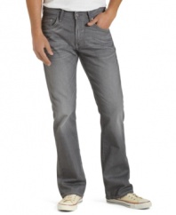Take a break from the blues with these gray boot-cut jeans from Levi's.