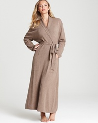 Wrap yourself in pure luxury-this classic long shawl collar robe from Arlotta is crafted from super-soft cashmere.