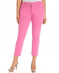 Snag a season-perfect look with Not Your Daughter's Jeans' straight leg plus size jeans, featuring a fuchsia wash!