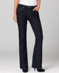 Add some flare to your denim collection with Calvin Klein's petite dark wash jeans!