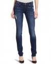 7 For All Mankind Women's Roxanne Slim Fit Jean, Destroyed Brushed Blue, 24