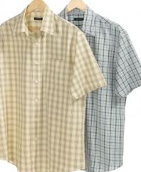 A simple plaid pattern makes this shirt from Van Heusen an easy casual choice.