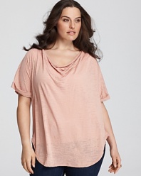When basic just won't do, this Nation LTD tee ups the style ante with an elegant cowl neckline and gracefully rolled cuffs.