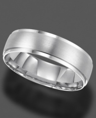 Smooth, comfortable style for every day. This stunning ring is crafted in 14k white gold. Size 4-8.