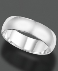 Timeless sophistication with pure shine. This ring is crafted in 14k white gold. Size 4-8.