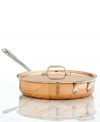Crafted in copper to give you complete control over your cooking, this elegant sauté pan preserves all the extraordinary benefits and opulent aesthetics of copper and pairs them with the hassle-free maintenance of stainless steel. Lifetime warranty.