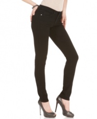 GUESS? brings you the new classic, the skinny black jeggings. Pair with heels and a tee for a casually sexy look!