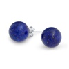 Bling Jewelry Sterling Silver Round Lapis Gemstone Unisex Ball Stud Earrings-6mm