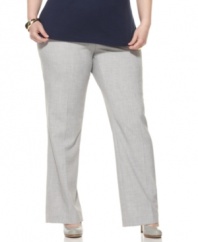 Look chic and sleek in Charter Club's straight leg plus size pants, featuring a built-in shaping panel for a flattering fit-- they're an Everyday Value!