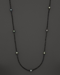 Tahitian Pearl Necklace with Black Spinel, 42.5