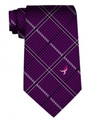Raise awareness until there's finally a cure for breast cancer. This plaid tie from Susan G. Komen is an empowering piece for every man.