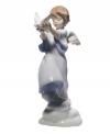 The face of an angel: this precious little cherub is earning his wings by delivering a peace dove to those in need. Beautifully crafted of smooth porcelain from Lladro.