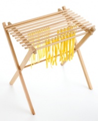 Don't get hung out to dry-equip your kitchen with the best tools for your very own little Italy right at home. This versatile drying rack is your go-to after you roll and cut, making space for noodles to air out without sticking together. Removable dowel rods let you transport dough easily and a folding design stores quickly out of sight.