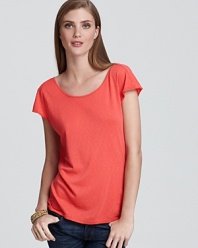 This Michael Stars color-pop tee drapes dreamily on the body for chic off-duty style.
