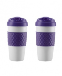 It can take the heat! Always have your favorite cup of Joe or brew of tea in hand with the convenience of these durable thermal mugs. Made for life on the go, each cup fits most standard cup holders, cleans up in the dishwasher and holds the perfect amount of your favorite hot beverage, so you can get through the day