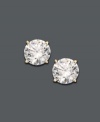 Add polish and shine with studs that sparkle. Crafted in a 14k gold post setting, earrings highlight round-cut diamonds (1-1/4 ct. t.w.). Approximate diameter: 4-3/4 mm.