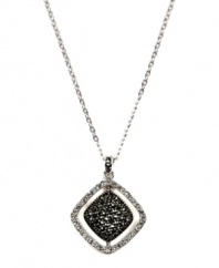 Enough shine to light up your look. Judith Jack's glittering pendant features marcasite edged by clear crystals in a chic, cut-out square pattern. Setting and chain crafted in sterling silver. Approximate length: 16 inches. Approximate drop: 1/2 inch.