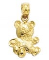The best hugs are bear hugs. This sweet teddy bear charm is crafted in textured 14k gold with a 2D design. Chain not included. Approximate length: 7/10 inch. Approximate width: 2/5 inch.