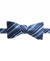 Any way you want it. This Countess Mara bowtie reverses from stripes to polka dots to double your formalwear options.