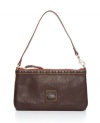 Chunky stitching adds texture and depth to this sleekly elegant wristlet from Dooney & Bourke.