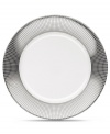 Go platinum. Sparkling squares in white porcelain give the Pembroke Platinum accent plates a look that's festive yet refined. A brilliant addition to a contemporary dinnerware collection by Noritake.