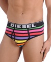 Liven up your below the belt style with these striped briefs from Diesel.