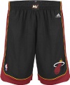 Miami Heat Black Youth 8 Inseam NBA Replica Basketball Shorts By Adidas