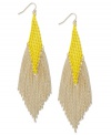 Brighten your look. INC International Concepts' chic drop earrings dust your shoulders with a multi-chain design in bright citron and gold. Set in 14k gold-plated mixed metal. Approximate drop: 5 inches.