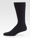 A delicate dot pattern with logo embroidery adorns these comfortable, stretch cotton socks.Mid-calf height34% polyamide/32% modal/32% cotton/2% elastaneMachine washImported