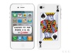 Apple iPhone 4S / 4 / 4G King of Spades Card Cellet Design Proguard Rubberized Snap On Protector Cover Case - Includes TWO Bonus Personal Charm Straps!